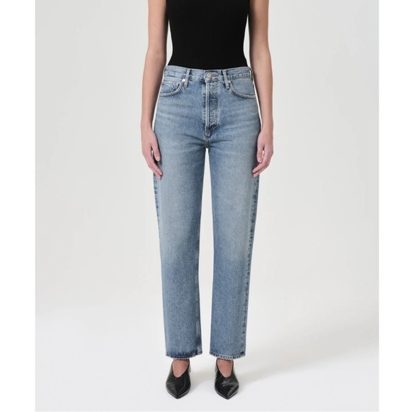 Agolde 90'S PINCH WAIST HIGH RISE STRAIGHT jeans IN NAVIGATE - Picture 1 of 11